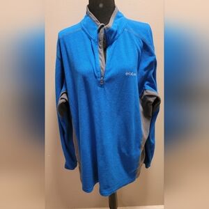 Columbia Blue and Gray Half-Zip Fleece Pullover